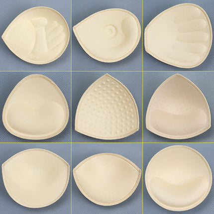 Thickened Triangle Intimates Overlock Sponge Breast Pad Inserts, Thin Top and Thick Bottom Round Sponge Swimsuit Sponge Cup