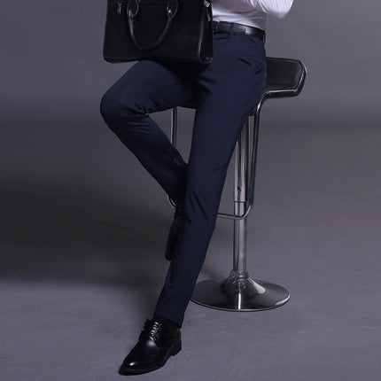 2025 New Men's Autumn Straight Pants Youth Men's Pants Business Casual Pants Non-ironing Slim-fit Small Leg Pants