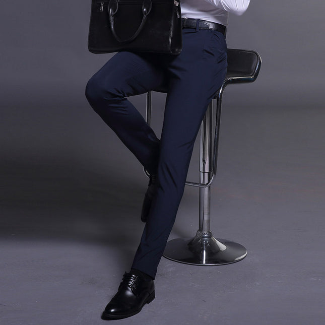 2025 New Men's Autumn Straight Pants Youth Men's Pants Business Casual Pants Non-ironing Slim-fit Small Leg Pants