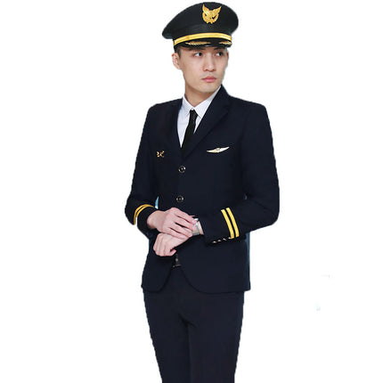 Air Less Uniform Coat Male Pilot Costume Captain Uniform Air Force Suit Performance Costume Annual Meeting Dress Men's Suit