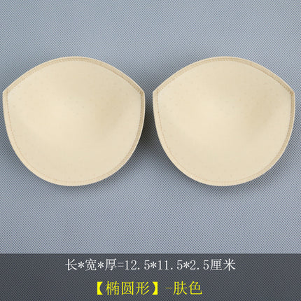 Thickened Triangle Intimates Overlock Sponge Breast Pad Inserts, Thin Top and Thick Bottom Round Sponge Swimsuit Sponge Cup