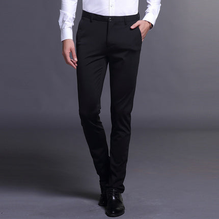 2025 New Men's Autumn Straight Pants Youth Men's Pants Business Casual Pants Non-ironing Slim-fit Small Leg Pants