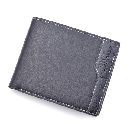 New Men's wallet men's short wallet men's youth multi-card fashion stitching casual business thin soft wallet