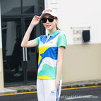 8128 women's color green one-piece short sleeve / M