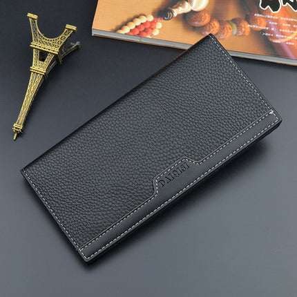 New Men's Wallet Men's Long Wallet Men's Multi-Card Large Capacity Fashionable Stitching Thin Soft Wallet Suit Bag