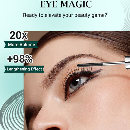 Waterproof Metallic Tube Mascara Black Silk Fiber Long Curling Non-Clumping Eyelash Extensions Spiral Makeup for Eyes