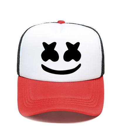 AliExpress smiley face expression baseball hat sunscreen sunshade cargo cap cross-border best selling smiley face pattern net cap for men and women