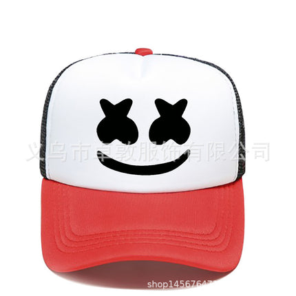 AliExpress smiley face expression baseball hat sunscreen sunshade cargo cap cross-border best selling smiley face pattern net cap for men and women