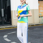 8128 Women's Color Green Short-sleeved Trousers / M