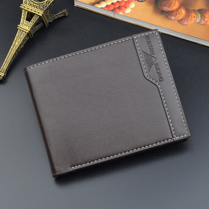 New Men's wallet men's short wallet men's youth multi-card fashion stitching casual business thin soft wallet
