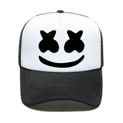 AliExpress smiley face expression baseball hat sunscreen sunshade cargo cap cross-border best selling smiley face pattern net cap for men and women