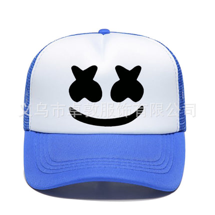 AliExpress smiley face expression baseball hat sunscreen sunshade cargo cap cross-border best selling smiley face pattern net cap for men and women