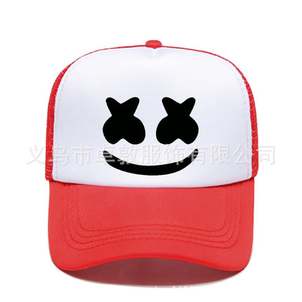 AliExpress smiley face expression baseball hat sunscreen sunshade cargo cap cross-border best selling smiley face pattern net cap for men and women