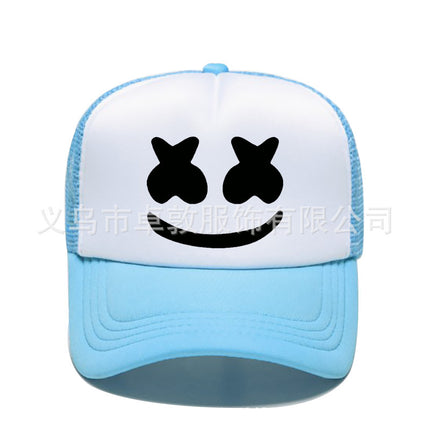 AliExpress smiley face expression baseball hat sunscreen sunshade cargo cap cross-border best selling smiley face pattern net cap for men and women