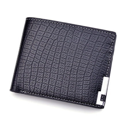 New Wallet Men's Short Wallet Men's Young Men's Korean-style Multi-card Retro Crocodile Pattern Fashionable Horizontal Soft Wallet