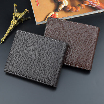 New Wallet Men's Short Wallet Men's Young Men's Korean-style Multi-card Retro Crocodile Pattern Fashionable Horizontal Soft Wallet