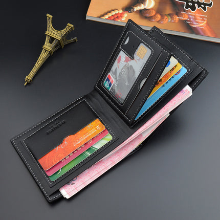 New Wallet Men's Short Wallet Men's Young Men's Korean-style Multi-card Retro Crocodile Pattern Fashionable Horizontal Soft Wallet