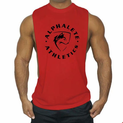 Summer Sports Vest for Men, Loose Fit, Large Slit, Sleeveless Top, Racerback, Muscle-Building, Running, Weightlifting, Plus Size Gym Vest