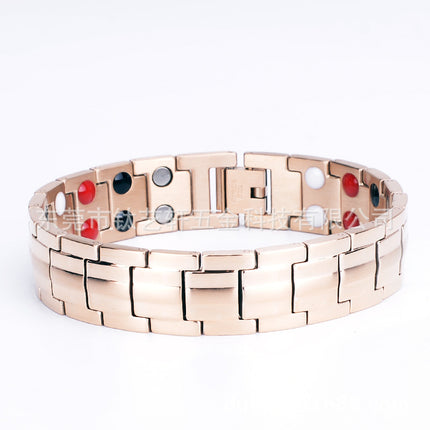 Stainless Steel Bracelet Men's titanium steel jewelry germanium magnet energy bracelet spot wholesale popular jewelry black 246