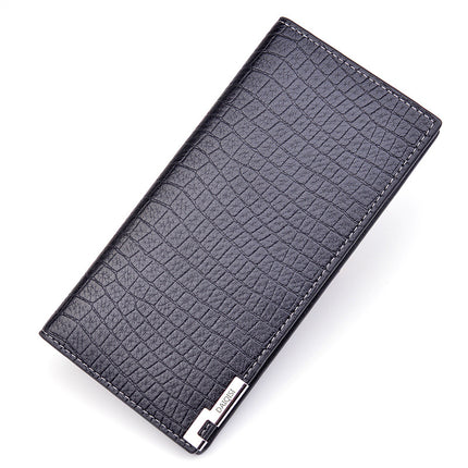 New Men's Wallet Long Wallet Men's Youth Vertical Soft Wallet Multi-Card Holder Large Capacity Crocodile Pattern Suit Bag