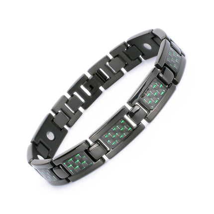 Carefully Selected Titanium Steel Jewelry, Stainless Steel Bracelet, Men's Pure Titanium Bracelet, Gift, Magnetic Jewelry, Cool Black Carbon Fiber Business
