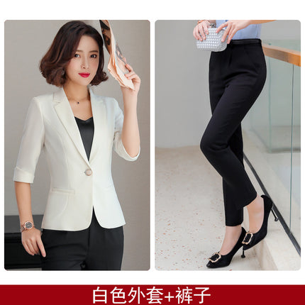 Professional Suit suit Female Temperament Host Dress Interview Dress Suit Work Clothes Front Desk Workwear British Style