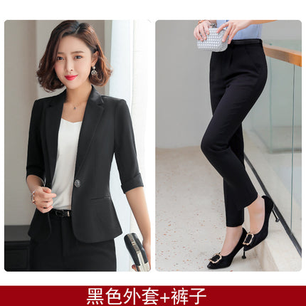 Professional Suit suit Female Temperament Host Dress Interview Dress Suit Work Clothes Front Desk Workwear British Style