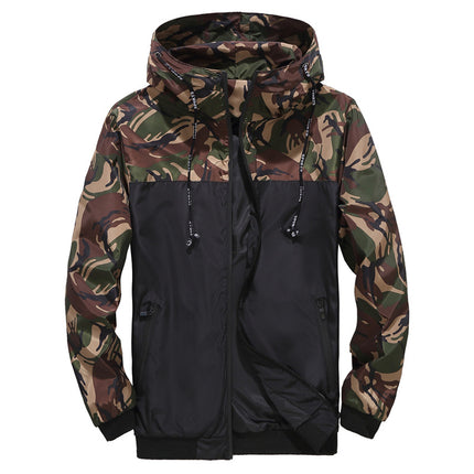 Men's Export Jacket Camouflage Jacket Workwear Hooded Color Matching New Youth Cross-Border Wish Amazon Custom Logo