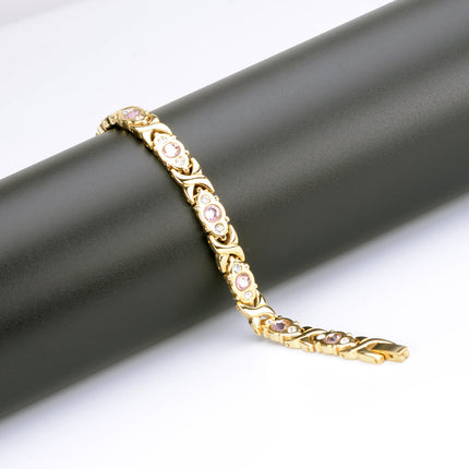 Cross-border e-commerce for stainless steel diamond bracelet ladies titanium steel magnet jewelry lovers bracelet in stock wholesale