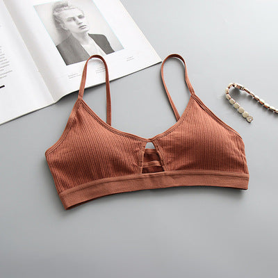 New thread cotton without steel ring breast hollow bralette breathable ultra-thin comfortable women's underwear bra explosion
