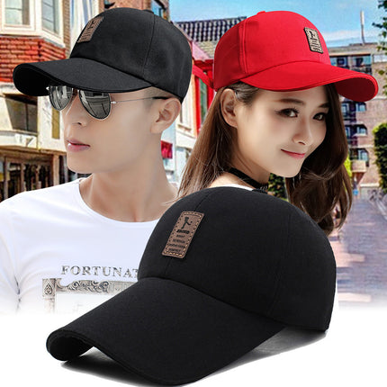 Hat Korean Style Extended Brim Baseball Cap Trendy Summer Men and Women Sunshade Fishing Hat Outdoor Sports Peaked Cap