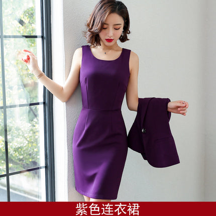 Professional Suit suit Female Temperament Host Dress Interview Dress Suit Work Clothes Front Desk Workwear British Style