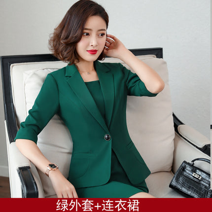 Professional Suit suit Female Temperament Host Dress Interview Dress Suit Work Clothes Front Desk Workwear British Style