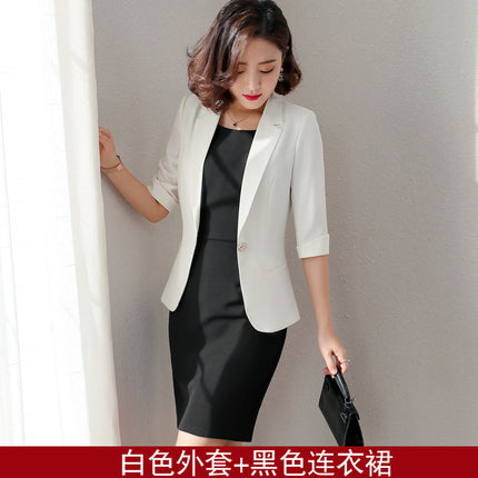 Professional Suit suit Female Temperament Host Dress Interview Dress Suit Work Clothes Front Desk Workwear British Style