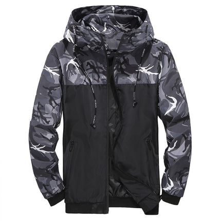 Men's Export Jacket Camouflage Jacket Workwear Hooded Color Matching New Youth Cross-Border Wish Amazon Custom Logo