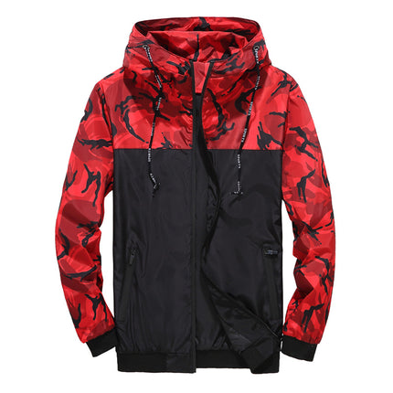 Men's Export Jacket Camouflage Jacket Workwear Hooded Color Matching New Youth Cross-Border Wish Amazon Custom Logo