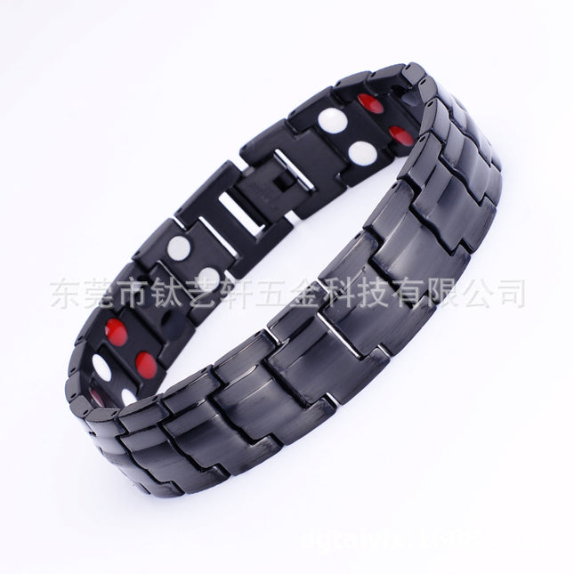 Stainless Steel Bracelet Men's titanium steel jewelry germanium magnet energy bracelet spot wholesale popular jewelry black 246