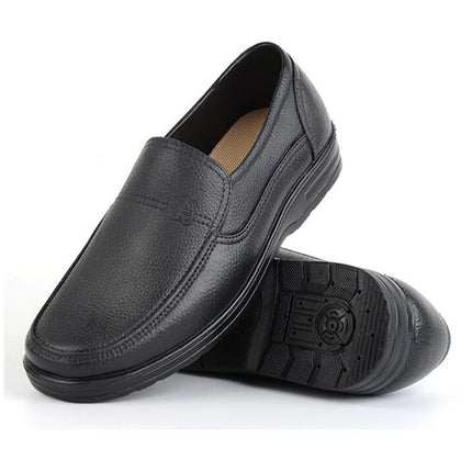 Spring and Autumn Rain Shoes Business Black Imitation Leather Waterproof Shoes Pvc Plastic Anti-Slip Work Rubber Shoes Classic Kitchen Shoes 1218