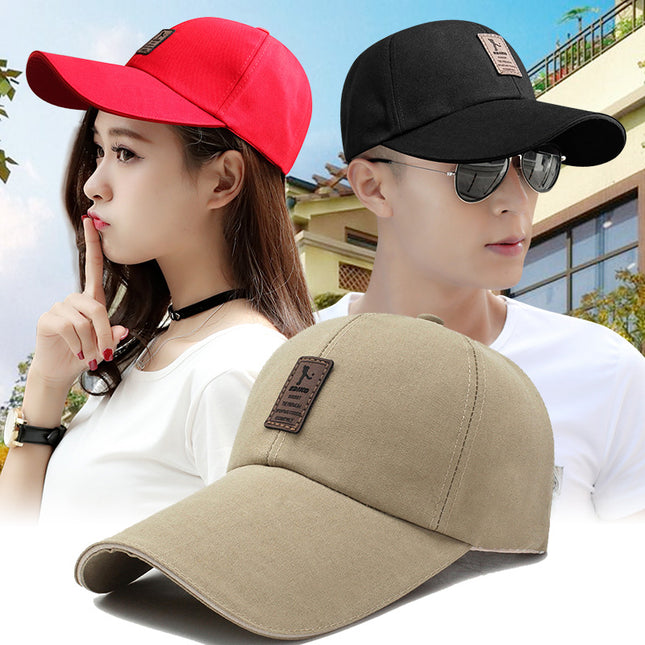 Hat Korean Style Extended Brim Baseball Cap Trendy Summer Men and Women Sunshade Fishing Hat Outdoor Sports Peaked Cap