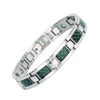 steel silver green fiber