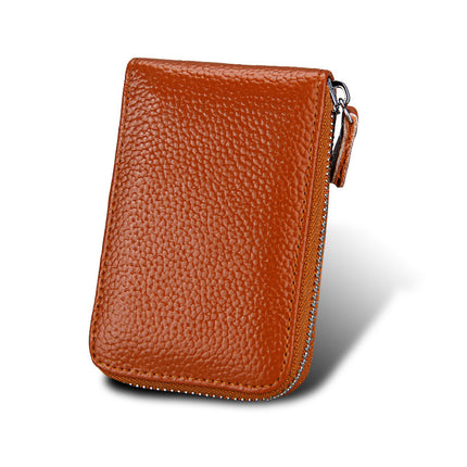Manufacturer Wholesale Custom Anti-Theft Genuine Leather Card Holder in Stock, Candy Color Accordion Card Holder, Bus Card Holder, Women's Coin Purse