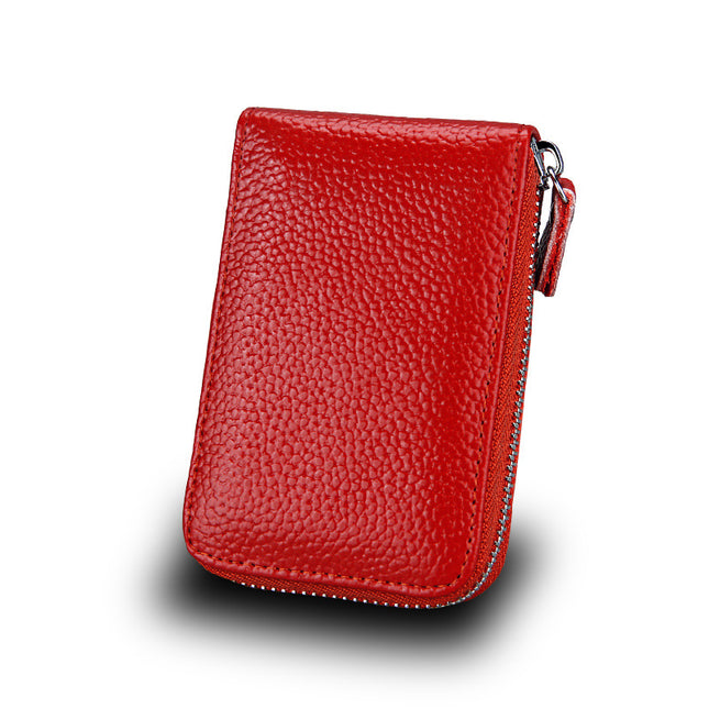 Manufacturer Wholesale Custom Anti-Theft Genuine Leather Card Holder in Stock, Candy Color Accordion Card Holder, Bus Card Holder, Women's Coin Purse