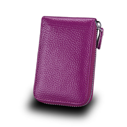 Manufacturer Wholesale Custom Anti-Theft Genuine Leather Card Holder in Stock, Candy Color Accordion Card Holder, Bus Card Holder, Women's Coin Purse