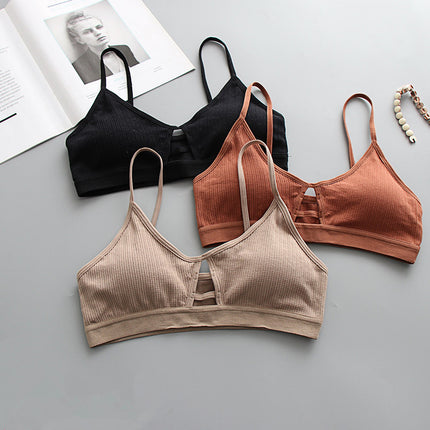 New thread cotton without steel ring breast hollow bralette breathable ultra-thin comfortable women's underwear bra explosion