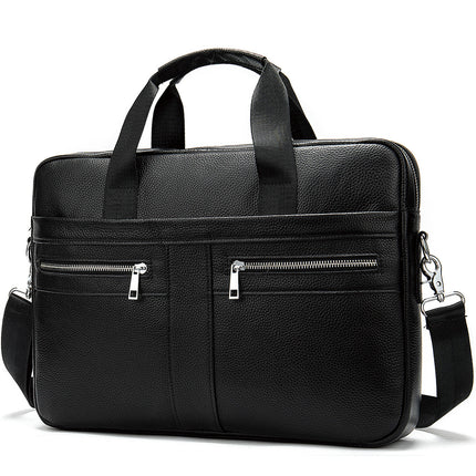 Men's Genuine Leather Briefcase Business Men's Bag Top Layer Cowhide Portable Lawyer Computer Bag Men's Shoulder Crossbody Bag