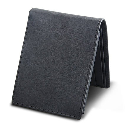 Guangzhou Manufacturer Men's Short Genuine Leather Wallet First Layer Cowhide Leather Wallet Plain Multi-Card Slot Wallet Customization
