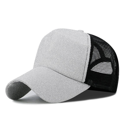 Hat women's summer fashion sequin breathable mesh cap hipster baseball cap men's sun protection sun hat outdoor peaked cap