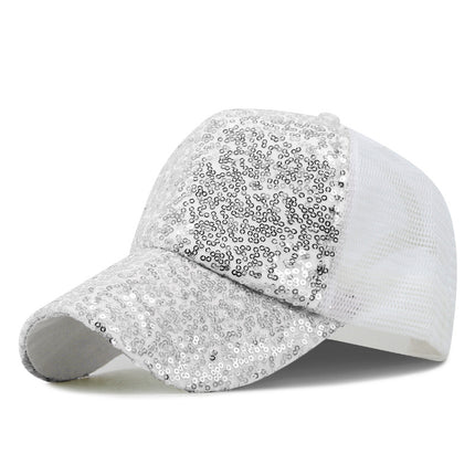 Hat women's summer fashion sequin breathable mesh cap hipster baseball cap men's sun protection sun hat outdoor peaked cap