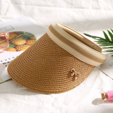 Empty Top Straw Hat to Cover Face, Korean Style Trendy Sun Protection Sun Hat, Versatile Beach Sun Hat, Fashionable Hat for Women, Summer Wholesale
