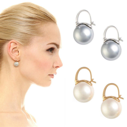 Qingdao Wholesale European and American Fashion Sense Earrings French Baroque Earrings Women Internet Celebrity Elegant Big Pearl Earrings presale